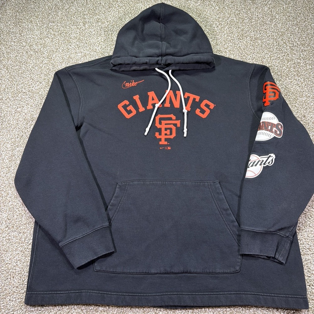 San Francisco Giants Hoodie Mens XL Black Orange MLB Baseball Pullover Nike